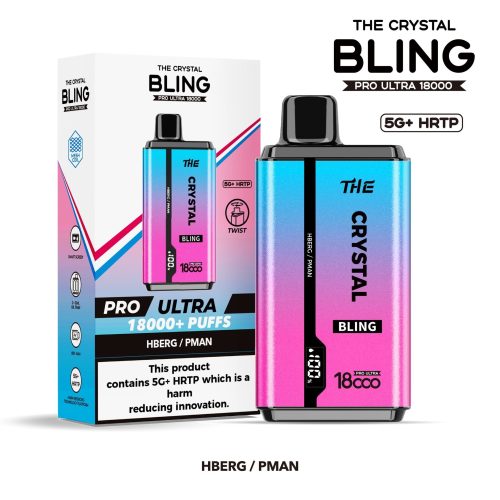 The Crystal Bling Pro Ultra 18000 Disposable Vape Box of 5 - H berg / P Man - vapeukwholesale